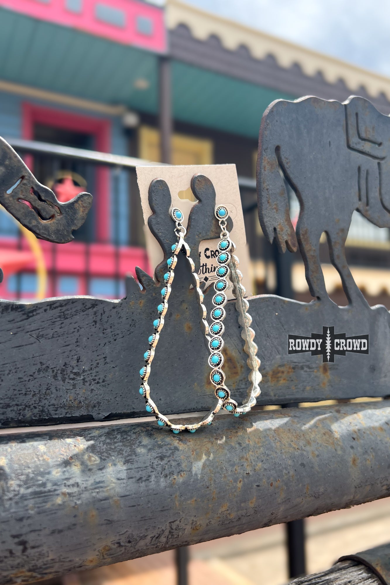 Turquoise West Hoops