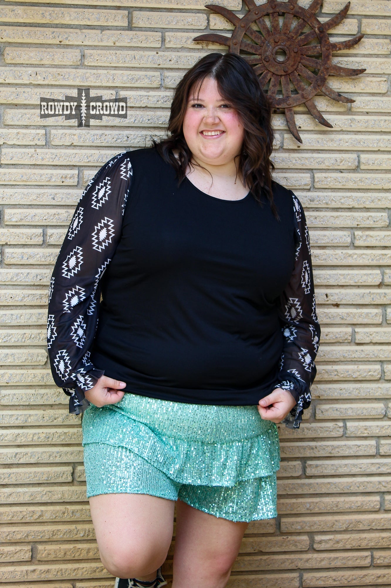 Mallory Mesh Sleeve Top