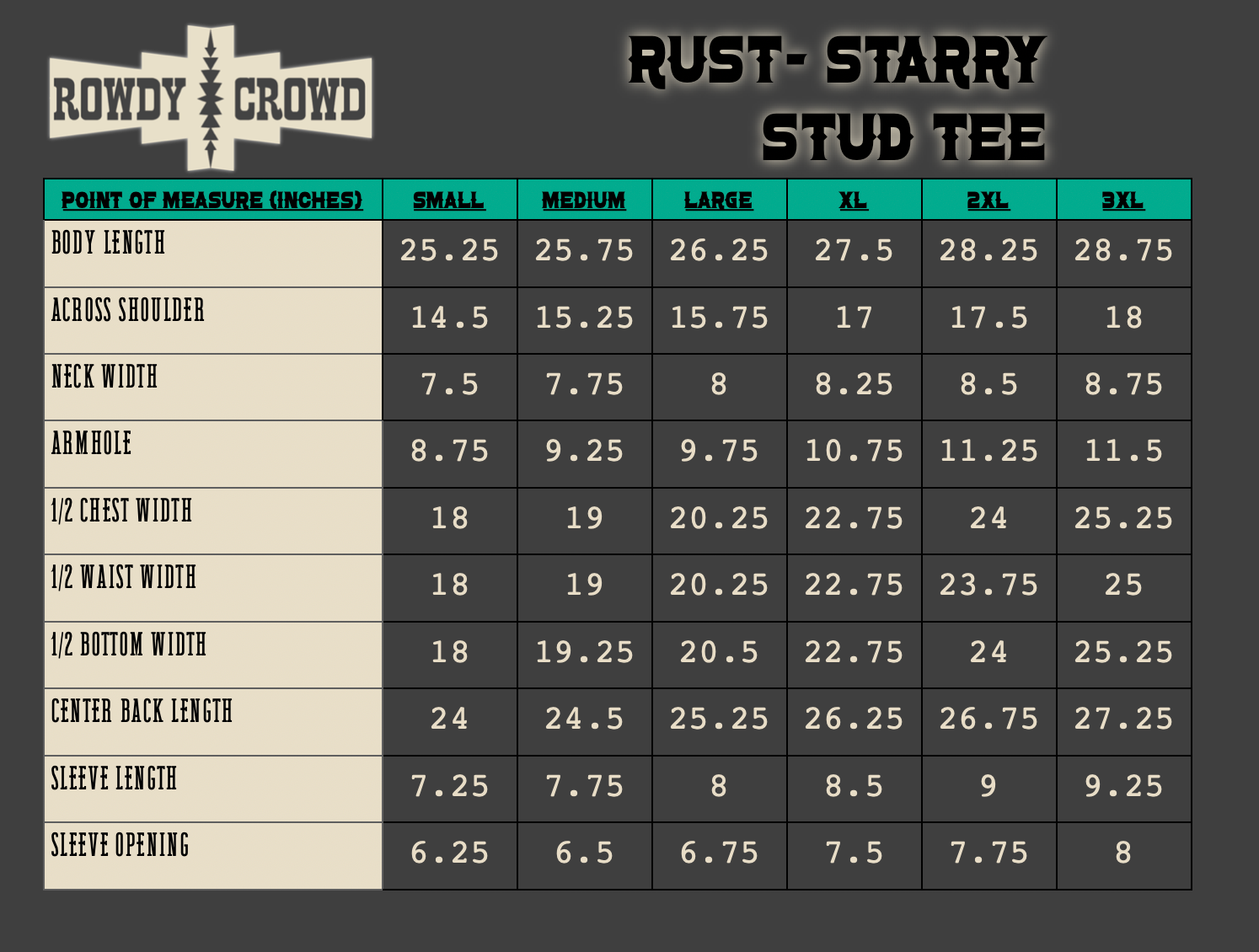 RUST- Starry Stud Tee