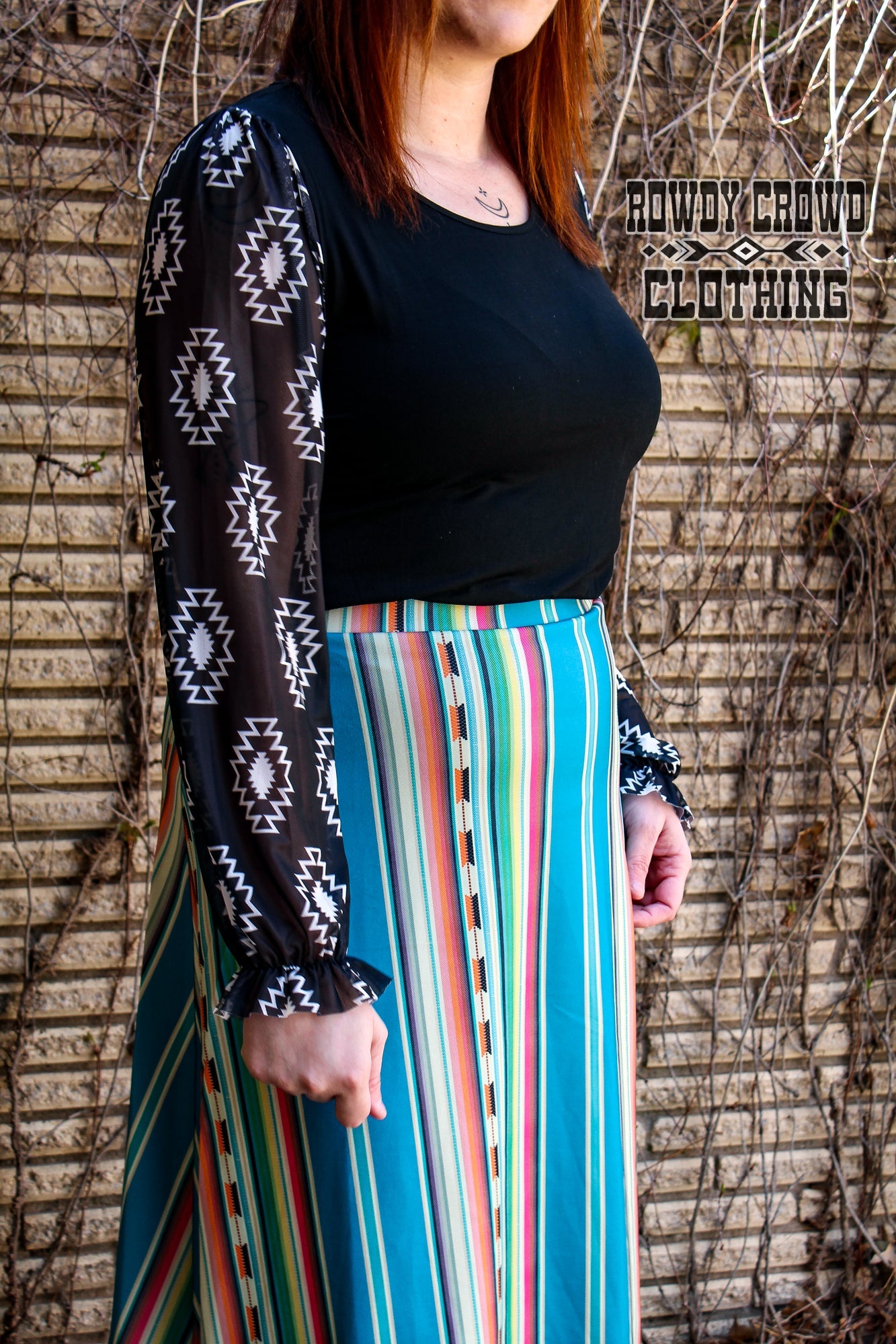 Western Tops, Western Apparel, Western Fashion, Western Boutique, Mesh Sleeves, Aztec Print, Western Wholesale, Wholesale Clothing